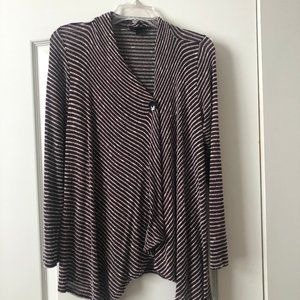 Burgundy/White Flyaway Cardigan